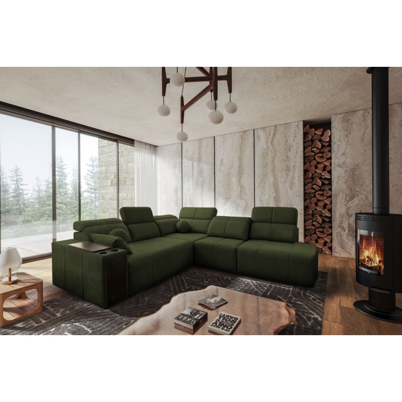 Milano IX corner sofa with sleeping function in Plecionka fabric, Verita 39 - a combination of style and functionality Milano IX corner sofa with sleeping function in Plecionka fabric, Verita 39 - a combination of style and functionality