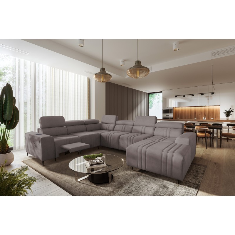 Narożnik w kształcie U Verona VIII Mix z funkcją spania oraz funkcją relax manualna tkanina Vena 8 Narożnik w kształcie U Verona VIII Mix z funkcją spania oraz funkcją relax manualna tkanina Vena 8