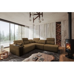 Milano IX corner sofa with a sleeping function in Woven fabric, Verita 28 - a combination of style and functionality