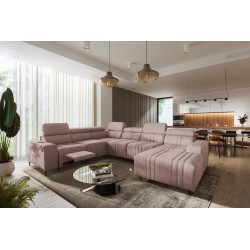 Narożnik w kształcie U Verona VIII Mix z funkcją spania oraz funkcją relax manualna tkanina Vena 10
