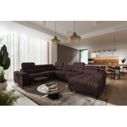 Narożnik w kształcie U Verona VIII Mix z funkcją spania oraz funkcją relax manualna tkanina Vena 13