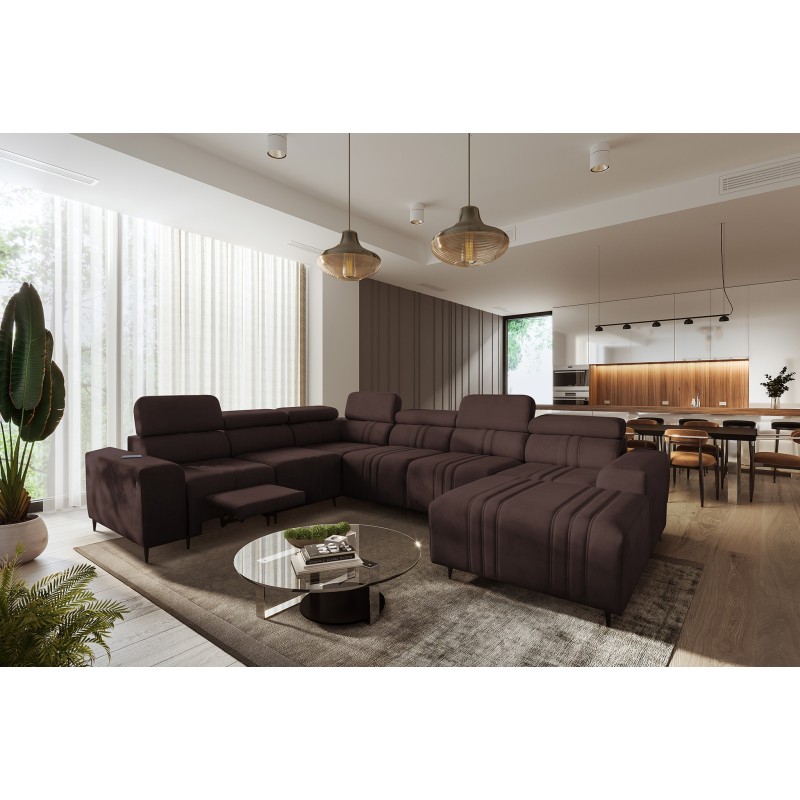Narożnik w kształcie U Verona VIII Mix z funkcją spania oraz funkcją relax manualna tkanina Vena 13 Narożnik w kształcie U Verona VIII Mix z funkcją spania oraz funkcją relax manualna tkanina Vena 13