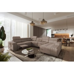 Narożnik w kształcie U Verona VIII Mix z funkcją spania oraz funkcją relax manualna tkanina Vena 14