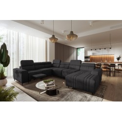 Narożnik w kształcie U Verona VIII Mix z funkcją spania oraz funkcją relax manualna tkanina Vena 20