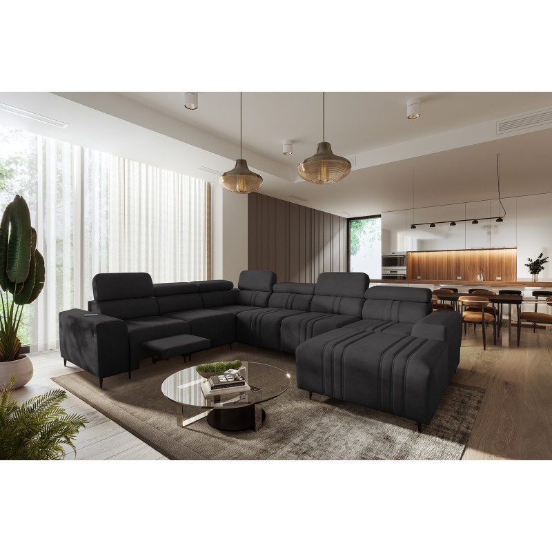 Narożnik w kształcie U Verona VIII Mix z funkcją spania oraz funkcją relax manualna tkanina Vena 20 Narożnik w kształcie U Verona VIII Mix z funkcją spania oraz funkcją relax manualna tkanina Vena 20