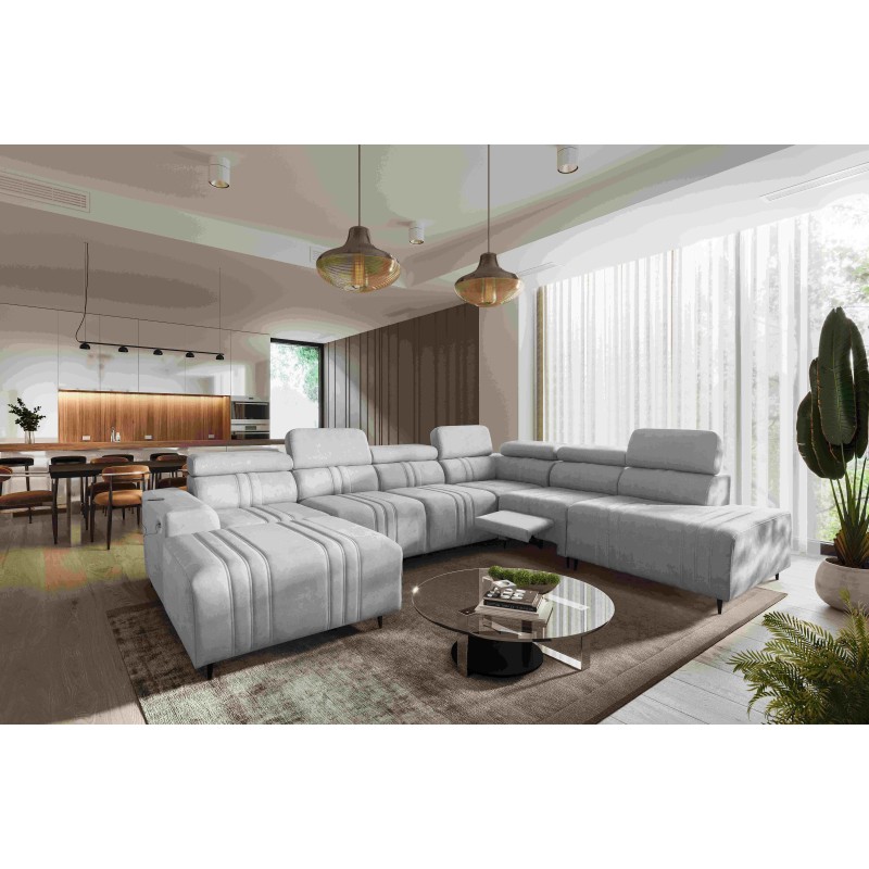 Narożnik w kształcie U Verona X Mix z funkcją spania oraz funkcją relax manualna tkanina Vena 3 Narożnik w kształcie U Verona X Mix z funkcją spania oraz funkcją relax manualna tkanina Vena 3