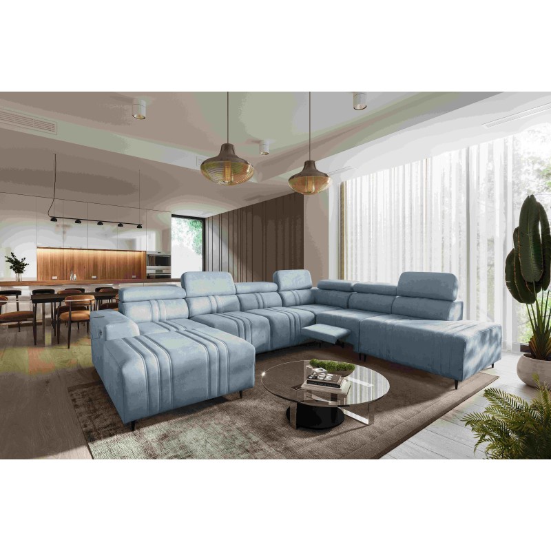 Narożnik w kształcie U Verona X Mix z funkcją spania oraz funkcją relax manualna tkanina Vena 6 Narożnik w kształcie U Verona X Mix z funkcją spania oraz funkcją relax manualna tkanina Vena 6