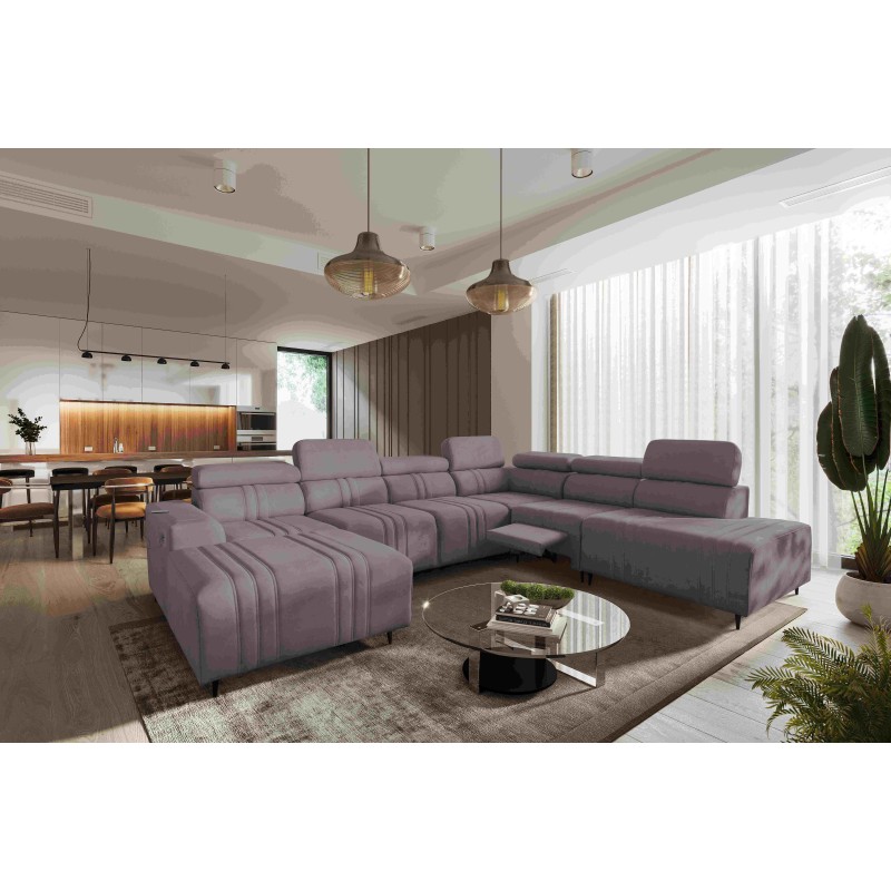 Narożnik w kształcie U Verona X Mix z funkcją spania oraz funkcją relax manualna tkanina Vena 8 Narożnik w kształcie U Verona X Mix z funkcją spania oraz funkcją relax manualna tkanina Vena 8