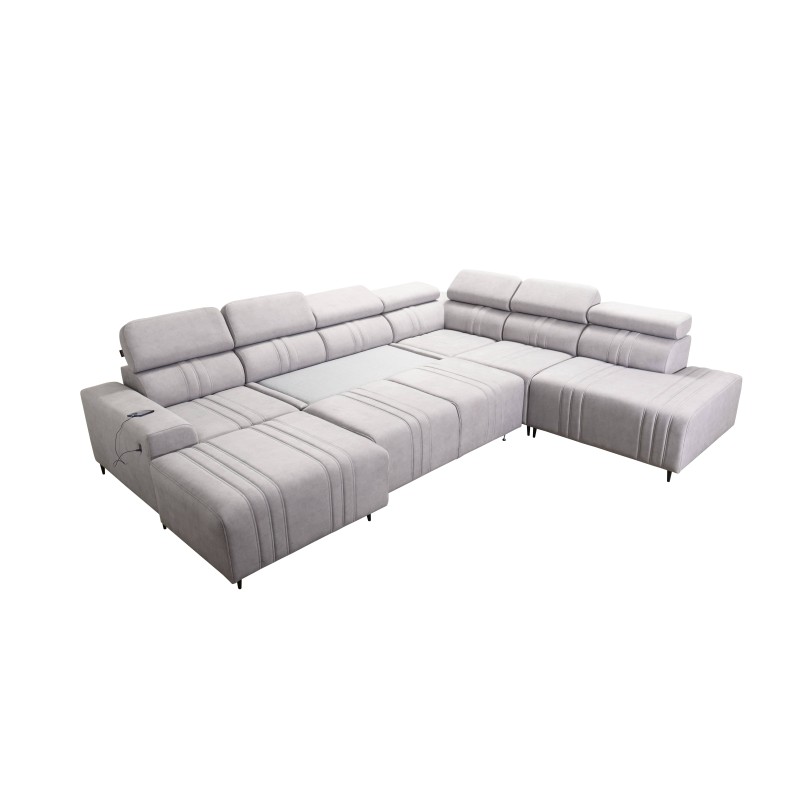 Narożnik w kształcie U Verona X Mix z funkcją spania oraz funkcją relax manualna tkanina Vena 10 Narożnik w kształcie U Verona X Mix z funkcją spania oraz funkcją relax manualna tkanina Vena 10