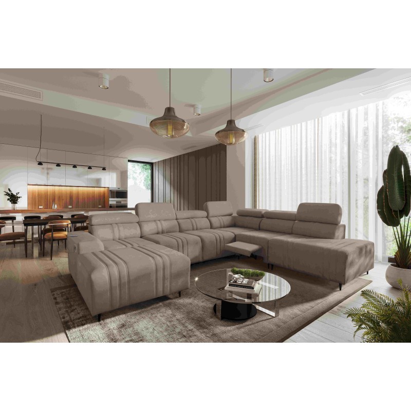 Narożnik w kształcie U Verona X Mix z funkcją spania oraz funkcją relax manualna tkanina Vena 14 Narożnik w kształcie U Verona X Mix z funkcją spania oraz funkcją relax manualna tkanina Vena 14