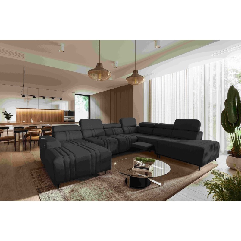 Narożnik w kształcie U Verona X Mix z funkcją spania oraz funkcją relax manualna tkanina Vena 20 Narożnik w kształcie U Verona X Mix z funkcją spania oraz funkcją relax manualna tkanina Vena 20