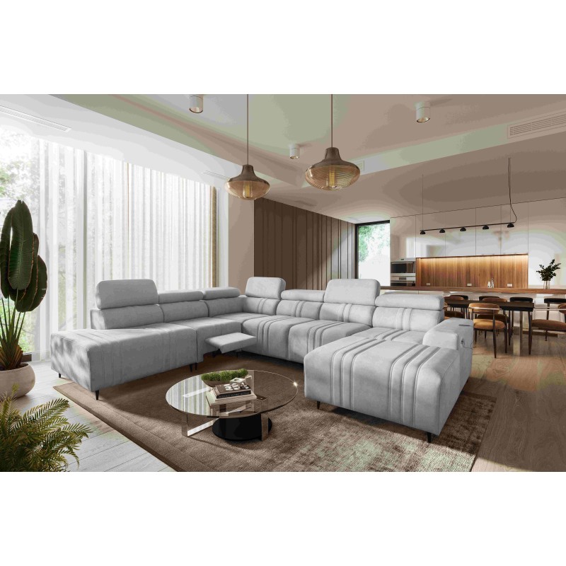 Narożnik w kształcie U Verona X Mix z funkcją spania oraz funkcją relax manualna tkanina Vena 3 Narożnik w kształcie U Verona X Mix z funkcją spania oraz funkcją relax manualna tkanina Vena 3
