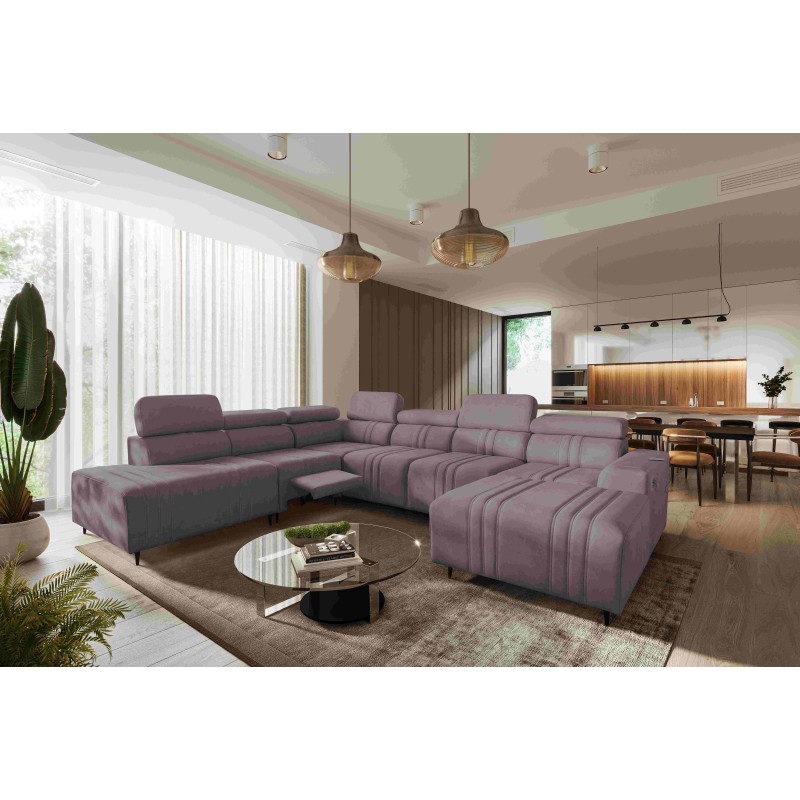 Narożnik w kształcie U Verona X Mix z funkcją spania oraz funkcją relax manualna tkanina Vena 8 Narożnik w kształcie U Verona X Mix z funkcją spania oraz funkcją relax manualna tkanina Vena 8