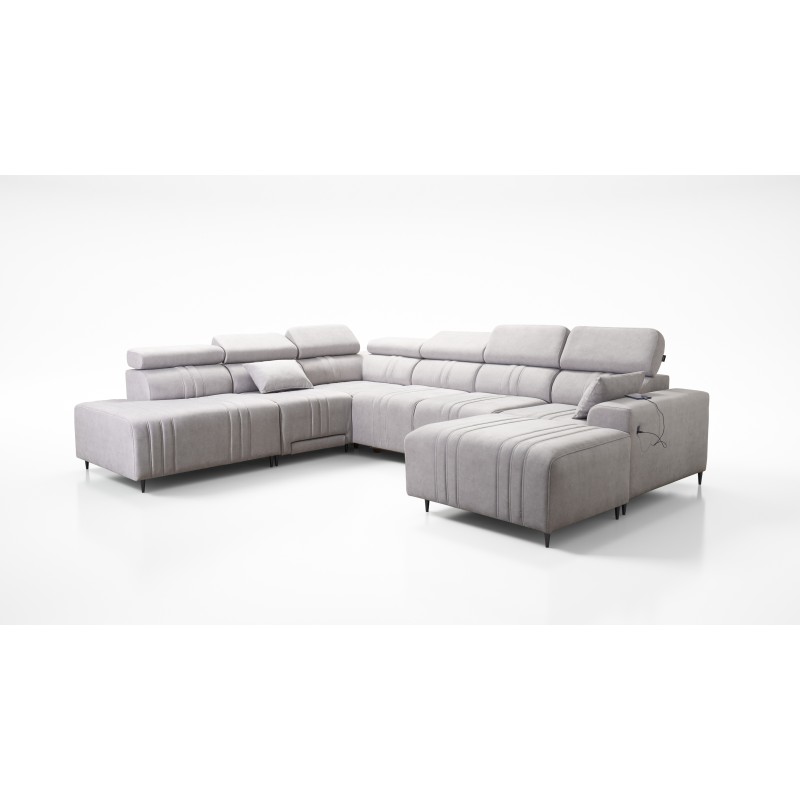 Narożnik w kształcie U Verona X Mix z funkcją spania oraz funkcją relax manualna tkanina Vena 10 Narożnik w kształcie U Verona X Mix z funkcją spania oraz funkcją relax manualna tkanina Vena 10