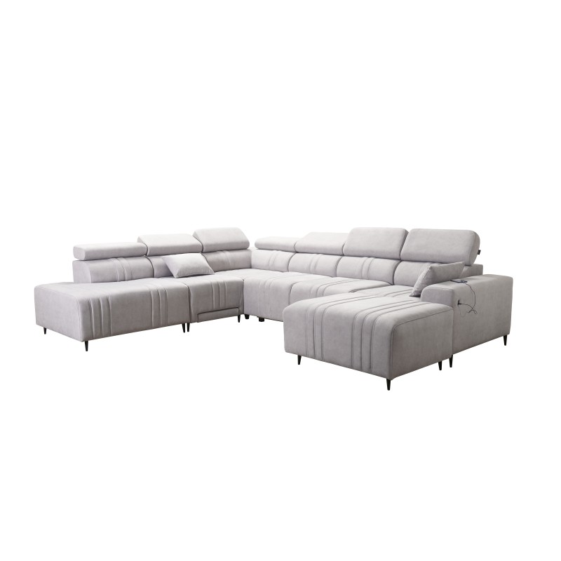 Narożnik w kształcie U Verona X Mix z funkcją spania oraz funkcją relax manualna tkanina Vena 10 Narożnik w kształcie U Verona X Mix z funkcją spania oraz funkcją relax manualna tkanina Vena 10