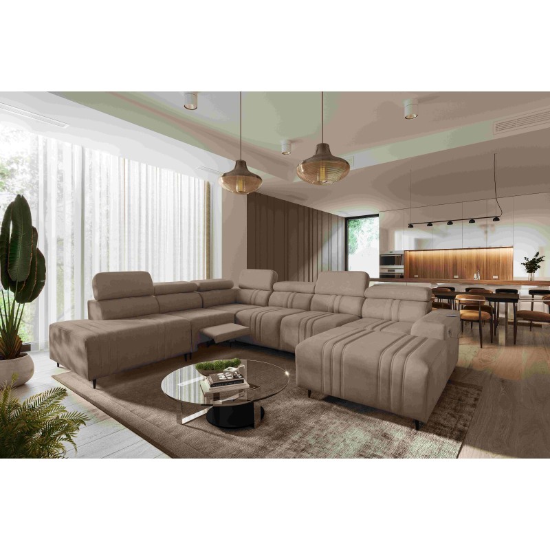Narożnik w kształcie U Verona X Mix z funkcją spania oraz funkcją relax manualna tkanina Vena 14 Narożnik w kształcie U Verona X Mix z funkcją spania oraz funkcją relax manualna tkanina Vena 14