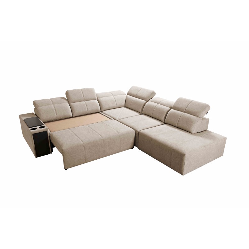 Milano IX corner sofa with a sleeping function in Plecionka fabric, Verita 09 - a combination of style and functionality Milano IX corner sofa with a sleeping function in Plecionka fabric, Verita 09 - a combination of style and functionality