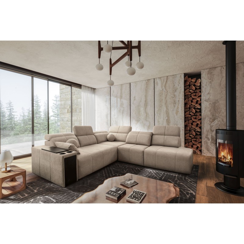 Sofá esquinero Milano IX con función de cama en tela Plecionka, Verita 09 - combinación de estilo y funcionalidad Sofá esquinero Milano IX con función de cama en tela Plecionka, Verita 09 - combinación de estilo y funcionalidad