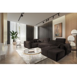 Narożnik w kształcie U Luxor IV z funkcją spania tkanina Wind 28