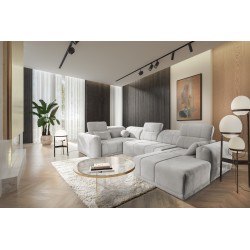 Narożnik w kształcie U Luxor IV z funkcją spania tkanina Wind 84