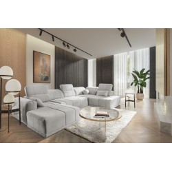 Narożnik w kształcie U Luxor VI z funkcją spania tkanina Wind 84