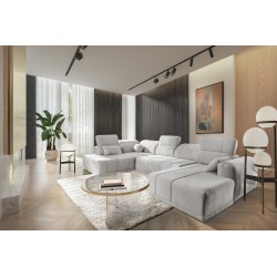 Narożnik w kształcie U Luxor VI z funkcją spania tkanina Wind 84