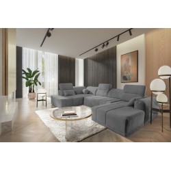 Narożnik w kształcie U Luxor VI z funkcją spania tkanina Wind 90