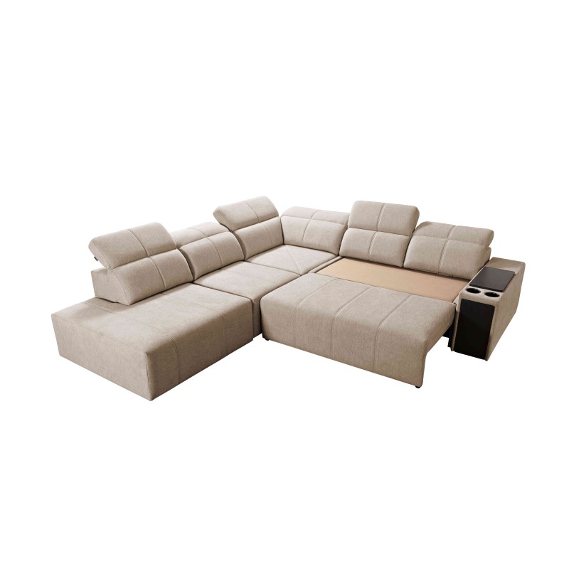Milano IX corner sofa with sleeping function in Plecionka fabric, Verita 39 - a combination of style and functionality Milano IX corner sofa with sleeping function in Plecionka fabric, Verita 39 - a combination of style and functionality