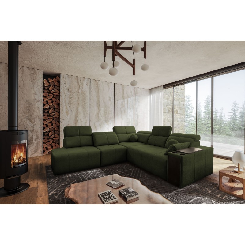 Milano IX corner sofa with sleeping function in Plecionka fabric, Verita 39 - a combination of style and functionality Milano IX corner sofa with sleeping function in Plecionka fabric, Verita 39 - a combination of style and functionality