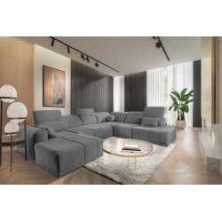 Narożnik w kształcie U Luxor X z funkcją spania tkanina Wind 90