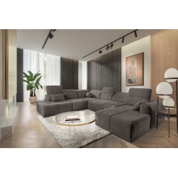 Narożnik w kształcie U Luxor X z funkcją spania tkanina Wind 21