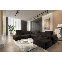 Narożnik w kształcie U Luxor X z funkcją spania tkanina Wind 28