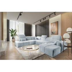 Narożnik w kształcie U Luxor X z funkcją spania tkanina Wind 73