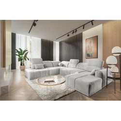 Narożnik w kształcie U Luxor X z funkcją spania tkanina Wind 84