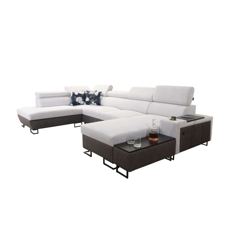 U-Shaped Corner Sofa Prestige VI with Sleeping Function, Soft to Touch, Freya 210.11 + Tauro 8207, USB Port - Luxury in Your Liv U-Shaped Corner Sofa Prestige VI with Sleeping Function, Soft to Touch, Freya 210.11 + Tauro 8207, USB Port - Luxury in Your Liv