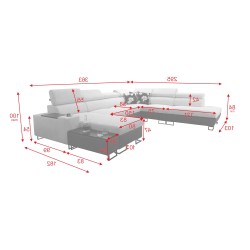 Esquina U Prestige X con función de cama - Suave al tacto, Freya 210.18 + Tauro 8207 | Tus muebles Esquina U Prestige X con función de cama - Suave al tacto, Freya 210.18 + Tauro 8207 | Tus muebles