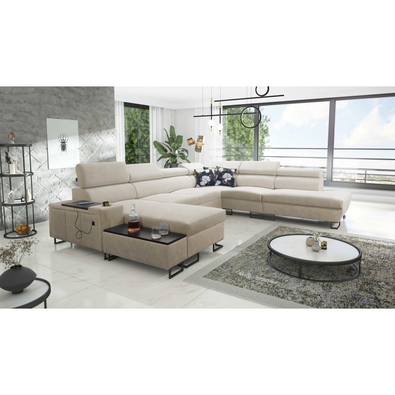 Кутовий диван U Prestige X з функцією сну - М'який на дотик, Freya 210.02 + Tauro 8203 | Ваші меблі Кутовий диван U Prestige X з функцією сну - М'який на дотик, Freya 210.02 + Tauro 8203 | Ваші меблі