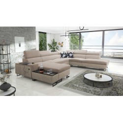 Prestige X U-shaped Corner Sofa with Sleeping Function - Soft to the Touch, Freya 210.04 + Tauro 8203 | Your Furniture
