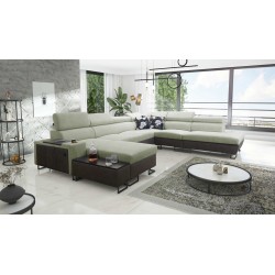Esquina U Prestige X con función para dormir - Suave al tacto, Freya 210.11 + Tauro 8207 | Tus muebles