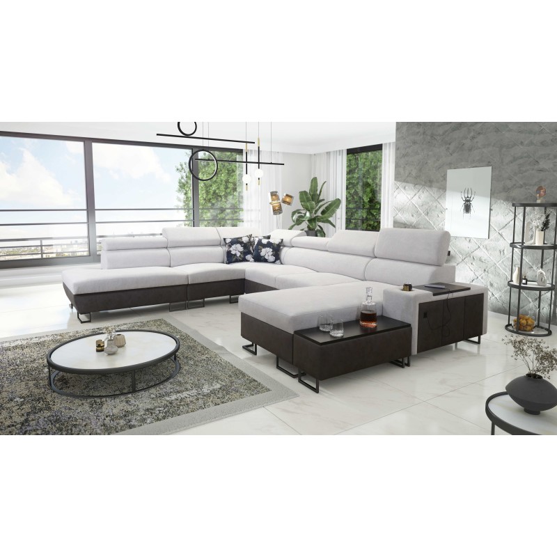 Esquina U Prestige X con función de cama - Suave al tacto, Freya 210.18 + Tauro 8207 | Tus muebles Esquina U Prestige X con función de cama - Suave al tacto, Freya 210.18 + Tauro 8207 | Tus muebles