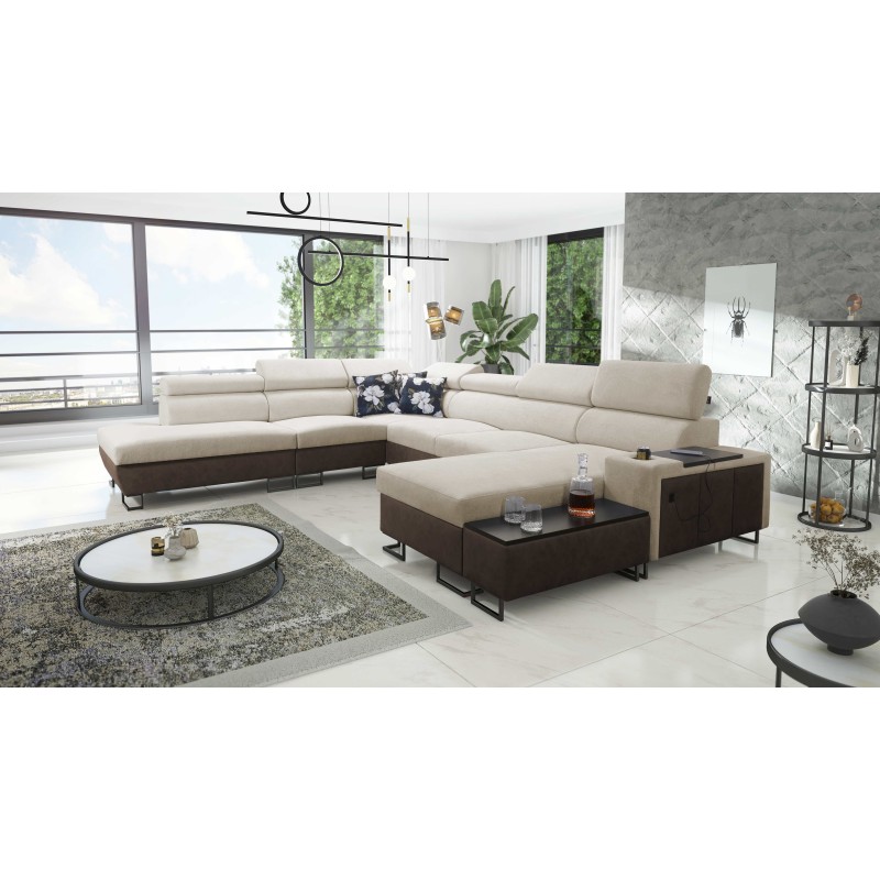 Prestige X U-shaped corner sofa with sleeping function - Soft to the touch, Freya 210.02 + Tauro 8202 | Your furniture