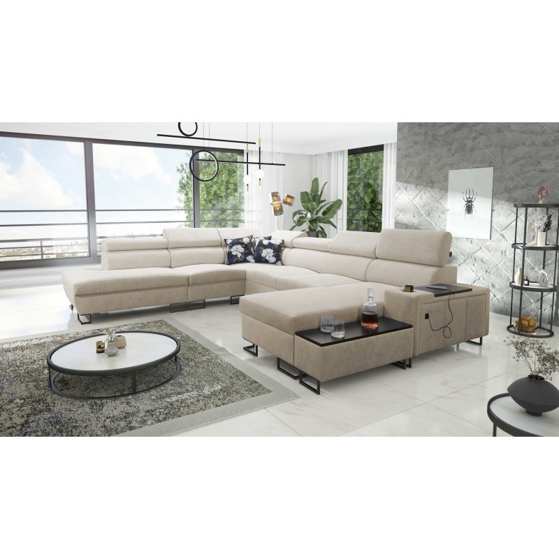 Esquina U Prestige X con función de cama - Suave al tacto, Freya 210.02 + Tauro 8203 | Tus muebles Esquina U Prestige X con función de cama - Suave al tacto, Freya 210.02 + Tauro 8203 | Tus muebles
