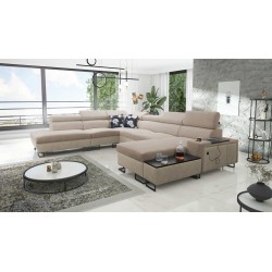 Narożnik U Prestige X z funkcją spania - Miękka w dotyku, Freya 210.04 + Tauro 8203 | Twoje meble