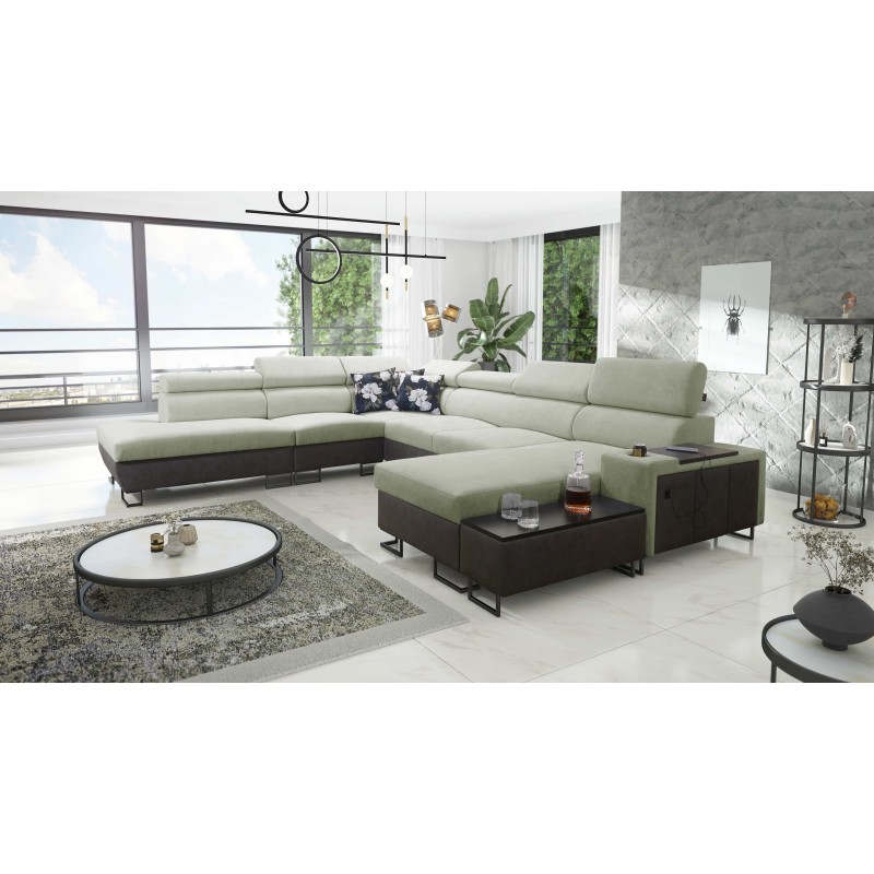 Prestige X Corner Sofa with Sleeping Function - Soft to the Touch, Freya 210.11 + Tauro 8207 | Your Furniture