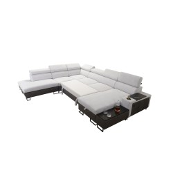 Narożnik w kształcie U Prestige X z funkcją spania i portem usb tkanina Freya 210.20 + Tauro 8207 Narożnik w kształcie U Prestige X z funkcją spania i portem usb tkanina Freya 210.20 + Tauro 8207