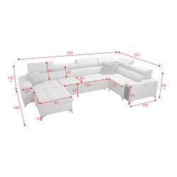 Sofá esquinero en forma de U Venna IV Maxi con función para dormir y puerto USB - Elegancia y Comodidad en tu Sala de Estar. Sofá esquinero en forma de U Venna IV Maxi con función para dormir y puerto USB - Elegancia y Comodidad en tu Sala de Estar.
