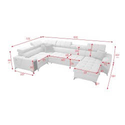 Sofá esquinero en forma de U Venna IV Maxi con función para dormir y puerto USB - Elegancia y Comodidad en tu Sala de Estar. Sofá esquinero en forma de U Venna IV Maxi con función para dormir y puerto USB - Elegancia y Comodidad en tu Sala de Estar.