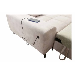 Narożnik w kształcie U Ascot IV z funkcją spania, portem usb i regulowane zagłówki tkanina Wave 2 Narożnik w kształcie U Ascot IV z funkcją spania, portem usb i regulowane zagłówki tkanina Wave 2
