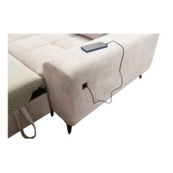 Narożnik w kształcie U Ascot IV z funkcją spania, portem usb i regulowane zagłówki tkanina Wave 4 Narożnik w kształcie U Ascot IV z funkcją spania, portem usb i regulowane zagłówki tkanina Wave 4