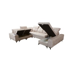 U-shaped corner sofa Ascot VIII with a sleeping function | Velvet fabric, Wave 2 U-shaped corner sofa Ascot VIII with a sleeping function | Velvet fabric, Wave 2